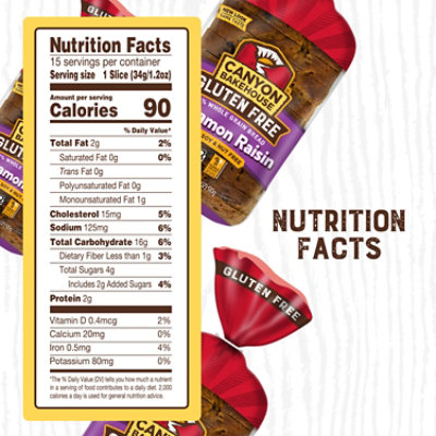 Canyon Bakehouse Bread Cinnamon Raisin Gluten Free - 18 Oz - Image 3