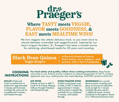 Dr. Praegers Veggie Burgers Black Bean Quinoa - 4-2.5 Oz - Image 6