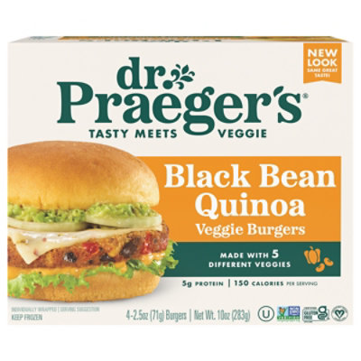 Dr. Praegers Veggie Burgers Black Bean Quinoa - 4-2.5 Oz