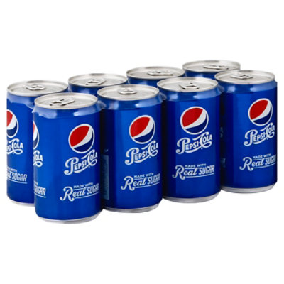 Pepsi Soda Cola Made with Real Sugar - 8-7.5 Fl. Oz. - Image 1