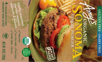 Amys Veggie Burger Sonoma Garden Vegetables - 10 Oz - Image 6