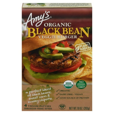 Amys Veggie Burger Black Bean - 10 Oz - Image 3