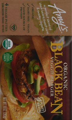 Amys Veggie Burger Black Bean - 10 Oz - Image 6