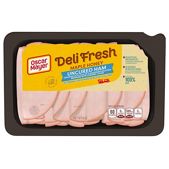 Oscar Mayer Deli Fresh Maple Honey Uncured Ham Sliced Lunch Meat Tray - 8 Oz