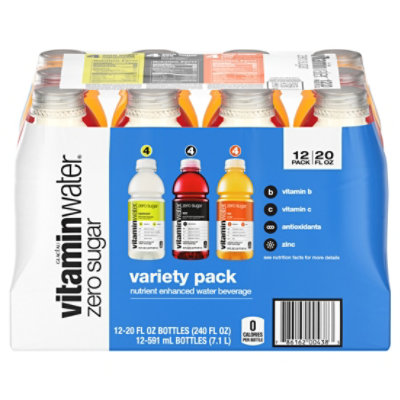 vitaminwater Zero Water Beverage Nutrient Enhanced Variety Pack - 12-20 Fl. Oz. - Image 1