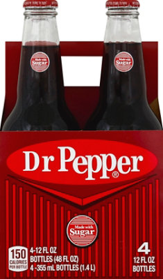 Dr Pepper Made With Sugar Soda Bottle - 4-12 Fl. Oz. - Image 2