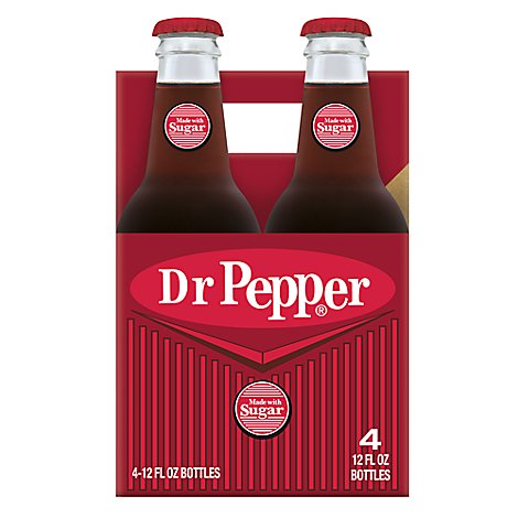 How much sugar is in a 12 oz dr pepper Dr Pepper Made With Sugar 12 Fl Oz Glass Bottles 4 Pack Albertsons
