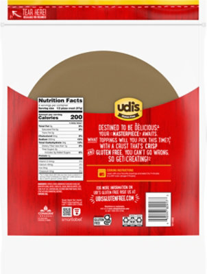 Udis Pizza Crusts Gluten Free Thin & Crispy - 8 Oz - Image 4