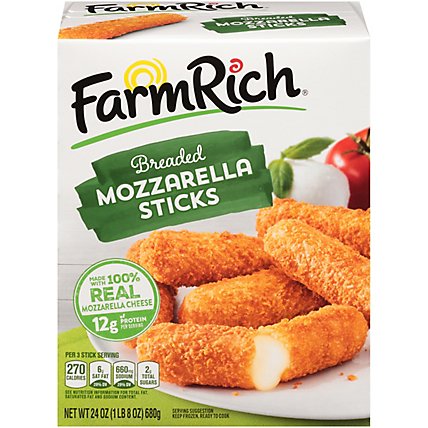 Farm Rich Snacks Mozzarella Sticks Breaded - 24 Oz - Image 3