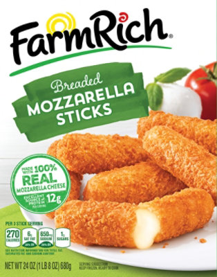 Farm Rich Snacks Mozzarella Sticks Breaded - 24 Oz - Image 4