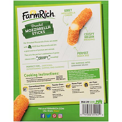 Farm Rich Snacks Mozzarella Sticks Breaded - 24 Oz - Image 6