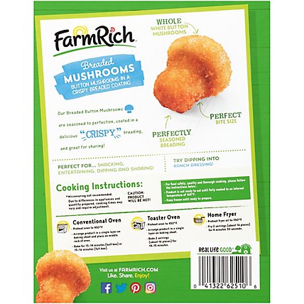 Farm Rich Snacks Mushrooms in a Crispy Breaded Coating - 18 Oz - Image 6