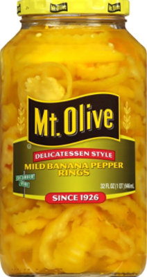 Mt. Olive Delicatessen Style Pepper Rings Banana Mild - 32 Fl. Oz. - Image 1