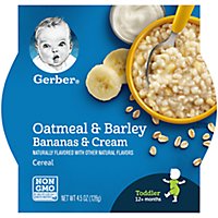 Gerber Breakfast Buddies Bananas and Cream Hot Cereal with Real Fruit and Yogurt Tray - 4.5 Oz - Image 1