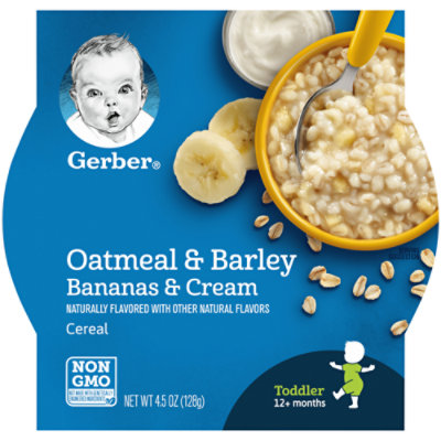 Gerber Breakfast Buddies Bananas and Cream Hot Cereal with Real Fruit and Yogurt Tray - 4.5 Oz