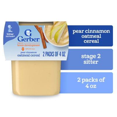 Gerber 2nd Foods Pear Cinnamon with Oatmeal Baby Foods Tub - 2-4 Oz - Image 1