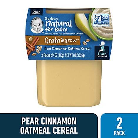 Gerber 2nd Foods Pear Cinnamon with Oatmeal Baby Foods Tub - 2-4 Oz