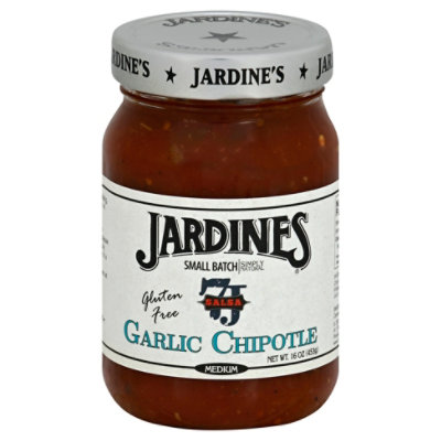 Jardines Salsa Garlic Chipotle Medium Jar 16 Oz Randalls