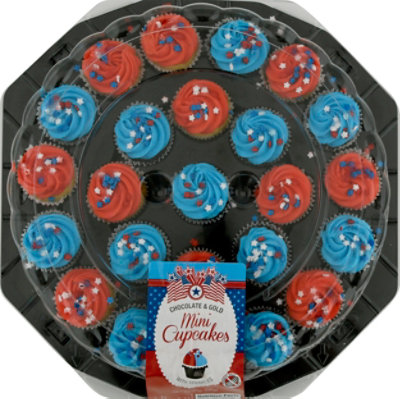 Bakery Cupcake Cake Tray Mini Patriotic 24 Count - Each - Image 2
