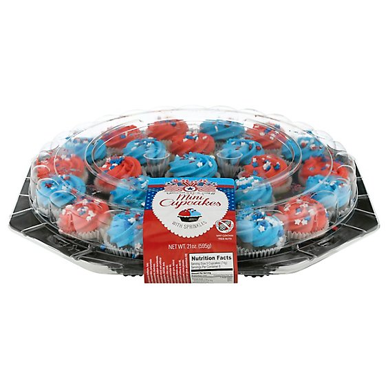 Bakery Cupcake Cake Tray Mini Patriotic 24 Count - Each