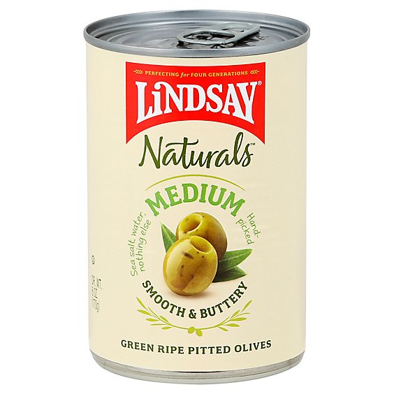 Lindsay Naturals Olives Green Pitted California Ripe Medium - 6 Oz