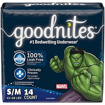 Goodnites Nighttime Bedwetting Underwear for Boys - 14 Count - Image 1