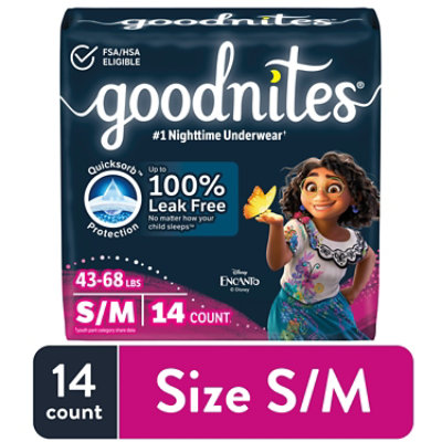 Goodnites Nighttime Bedwetting Underwear for Girls - 14 Count - Image 1