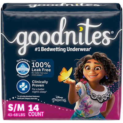Goodnites Nighttime Bedwetting Underwear for Girls - 14 Count