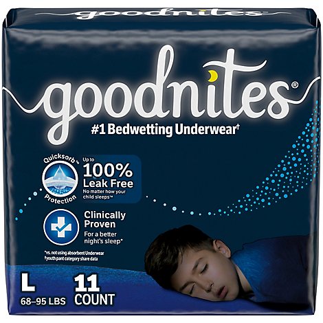 Goodnites Nighttime Bedwetting Underwear for Boys - 11 Count
