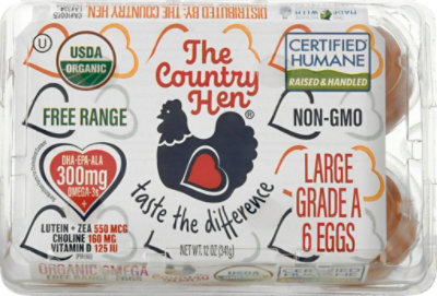 The Country Hen Organic Eggs Omega Free Range Large - 6 Count - Image 2