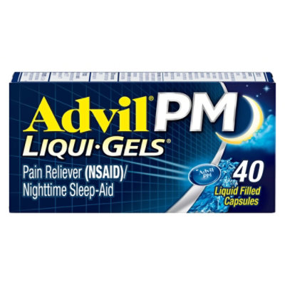 Advil PM Pain Reliever NSAID Nighttime Sleep-Aid Liquid Filled Capsules - 40 each