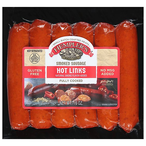 Hemplers Hot Links Sausage - 16 Oz - Vons