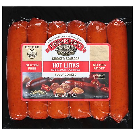 Hemplers Hot Links Sausage - 16 Oz