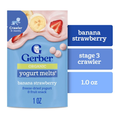 Gerber Yogurt Melts Baby Food Crawler Organic Banana Strawberry