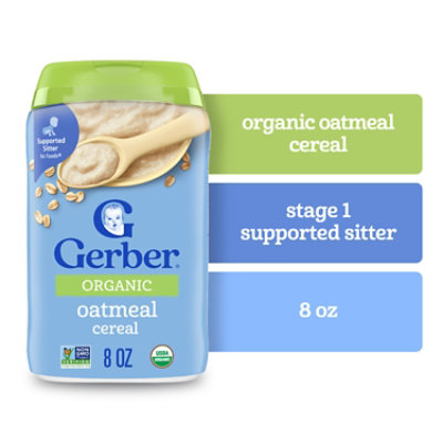 Gerber 2nd Foods Grain & Grow Organic Oatmeal For Baby In Canister - 8 Oz - Image 1