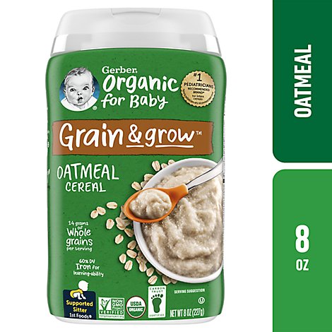 Gerber Organic Cereal Oatmeal - 8 Oz