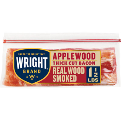 Wright Brand Applewood Smoked Thick Sliced Bacon - 1.5 lb - Image 1