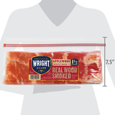 Wright Brand Applewood Smoked Thick Sliced Bacon - 1.5 lb - Image 5