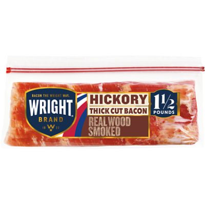 Wright Brand Thick Sliced Hickory Smoked Bacon - 1.5 Lb - Image 1