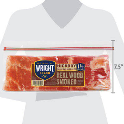 Wright Brand Thick Sliced Hickory Smoked Bacon - 1.5 Lb - Image 3