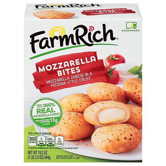Farm Rich Snacks Mozzarella Bites In A Pizzeria Style Crust - 19.2 Oz