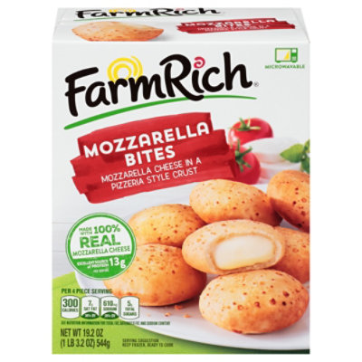 Farm Rich Snacks Mozzarella Bites In A Pizzeria Style Crust - 19.2 Oz