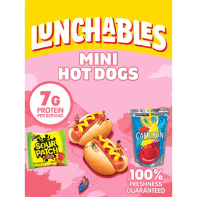 Lunchables Mini Hot Dogs Meal Kit with Capri Sun Drink & Sour Patch Kids Candy Box - 9.3 Oz