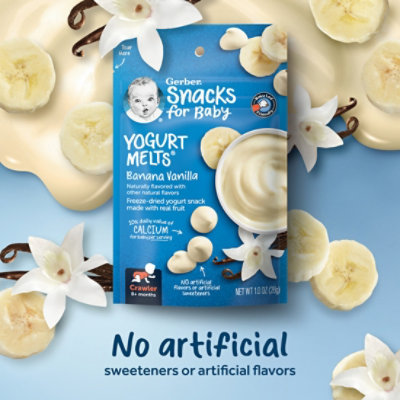 Gerber Yogurt Melts Banana Vanilla Freeze Dried Yogurt Snacks Bag for Baby - 1 Oz - Image 2