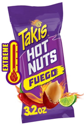 Takis Hot Nuts Fuego Hot Chili Pepper & Lime Peanuts - 3.2 Oz - Image 1