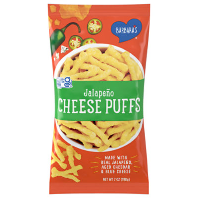 Barbara's Jalapeño Gluten Free Cheese Puffs Kids Snacks With Real Aged Cheese - 7 Oz - Image 1