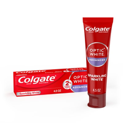 Colgate Optic White Advanced Teeth Whitening Toothpaste Sparkling White - 4.5 Oz - Image 1