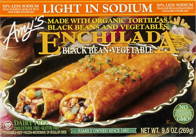 Amys Light Sodium Black Bean Vegetable Enchilada - 9.5 Oz