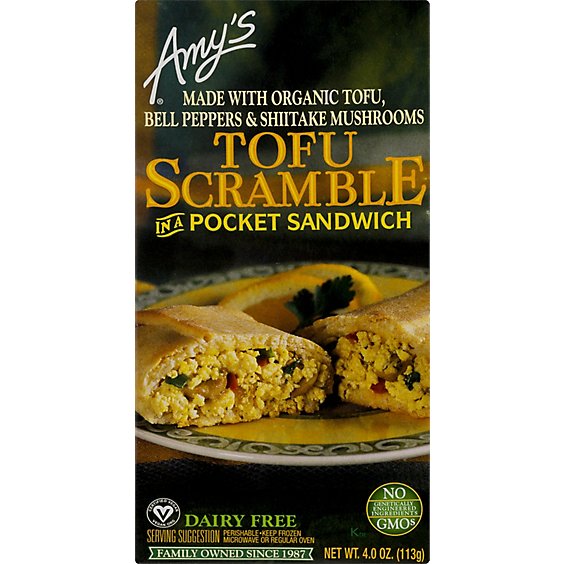 Amys Pocket Sandwich Tofu Scramble - 4 Oz