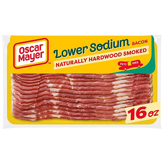 Oscar Mayer Naturally Hardwood Smoked Bacon 30% with Lower Sodium Slices - 16 Oz